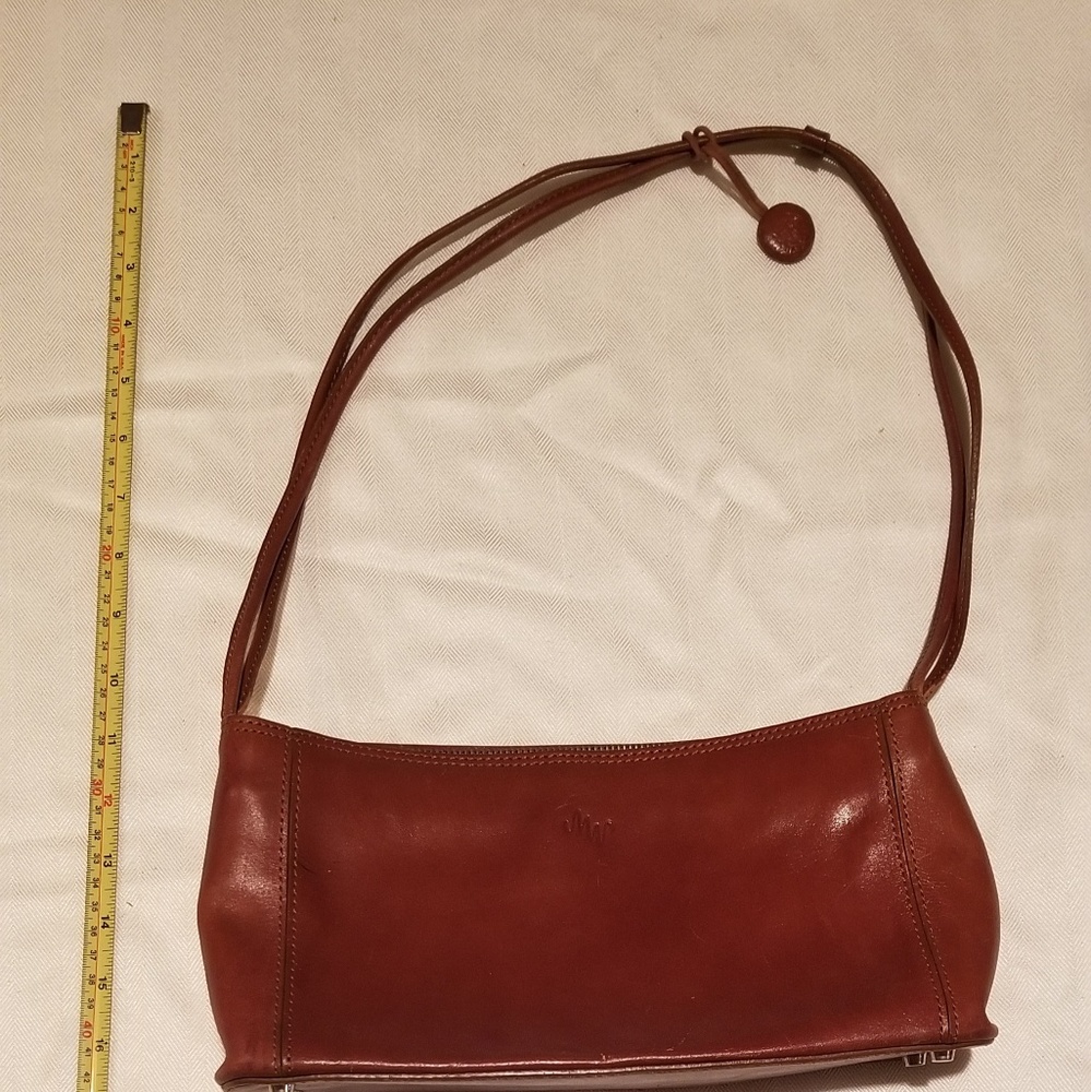 Brown Italian Leather Monsac clutch and wallet set